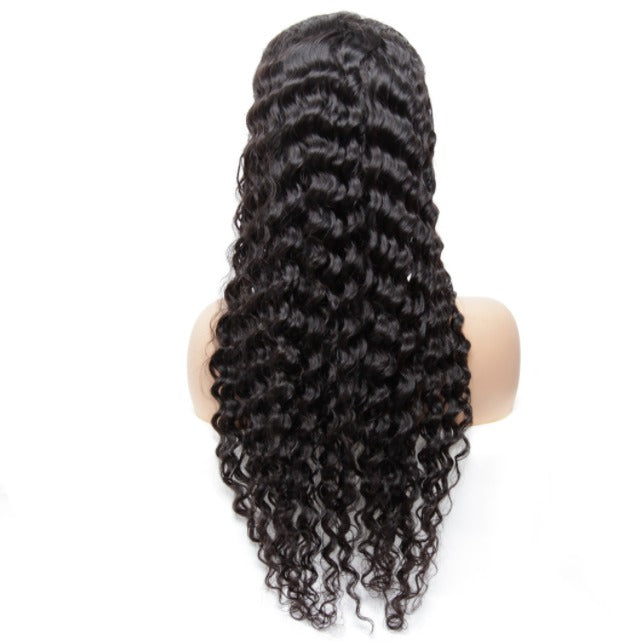 13x1x4 Deep Wave 13x1x6 T part Lace Transparent Human Hair Wigs 180% D